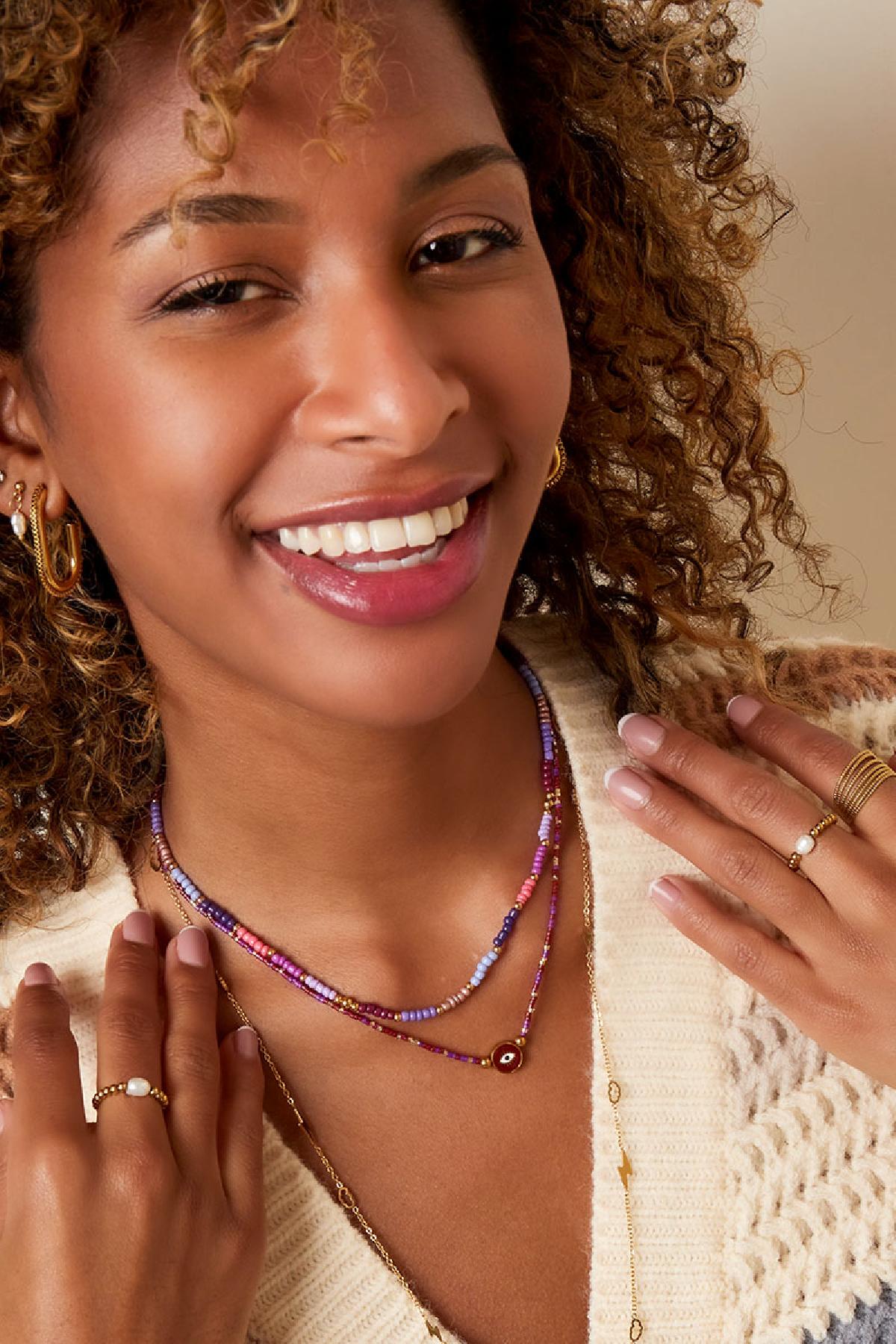 Evil eye purple ketting