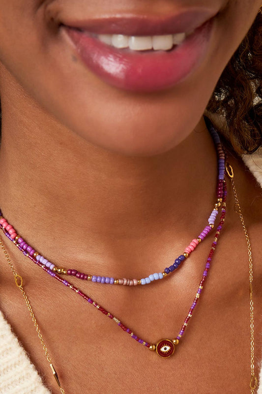 Evil eye purple ketting