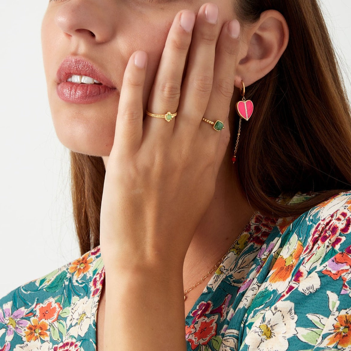 Demeter ring - Groen aventurijn ring goud