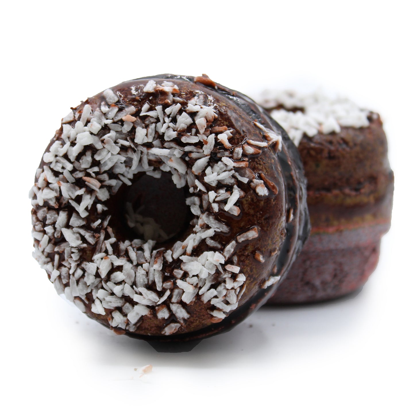 Chocolade en kokos donut bruisbal