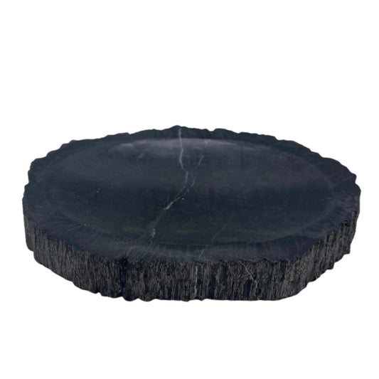 Zwart versteend hout zeep bakje