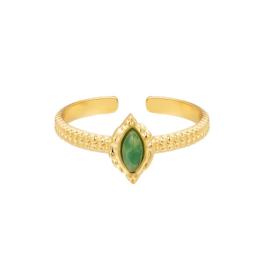 Aphrodite ring - Groen aventurijn ring goud