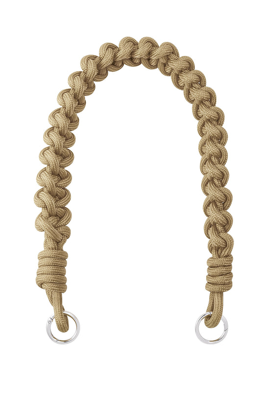 Beige gevlochten bag strap