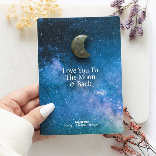 Love you to the moon labradoriet kaart