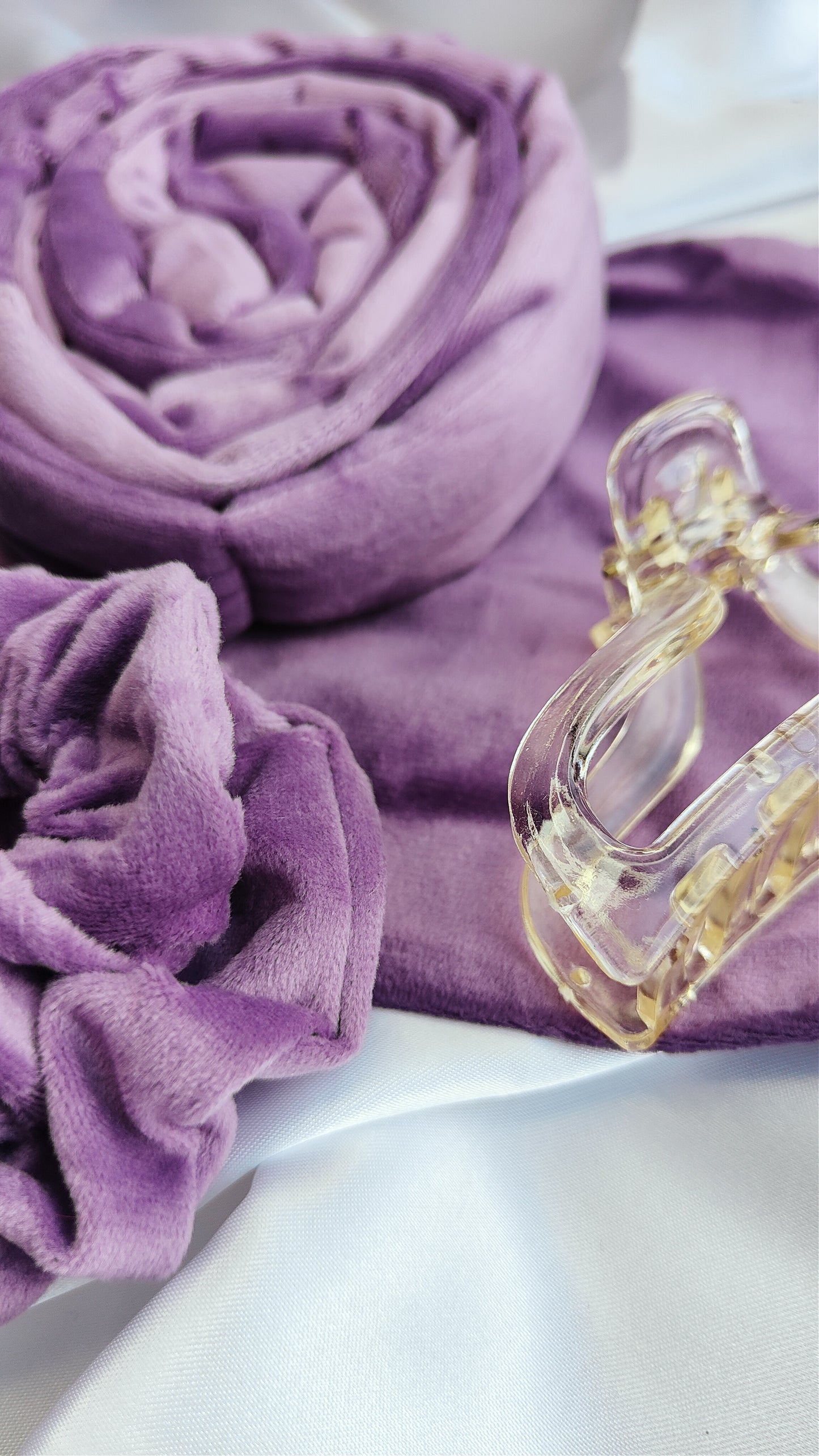 Kroonvlecht heatless curls paars