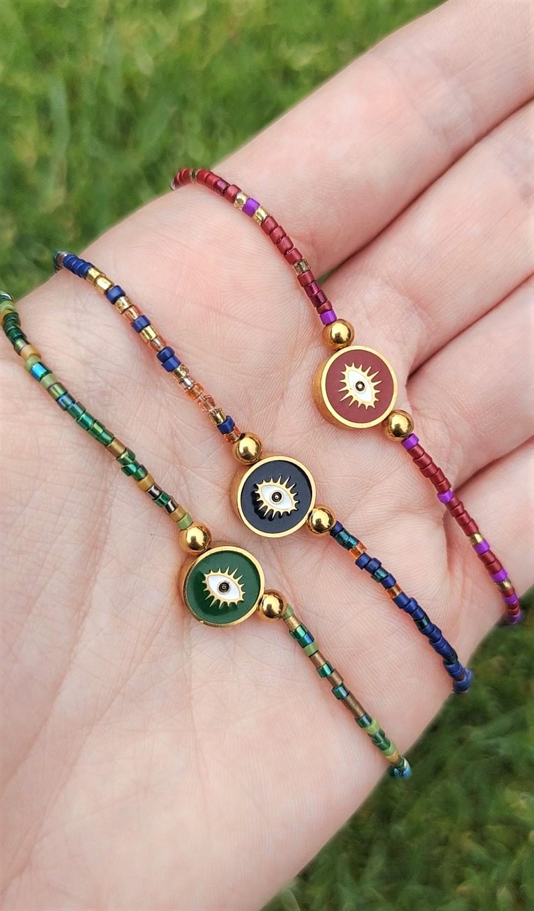 Evil eye purple ketting