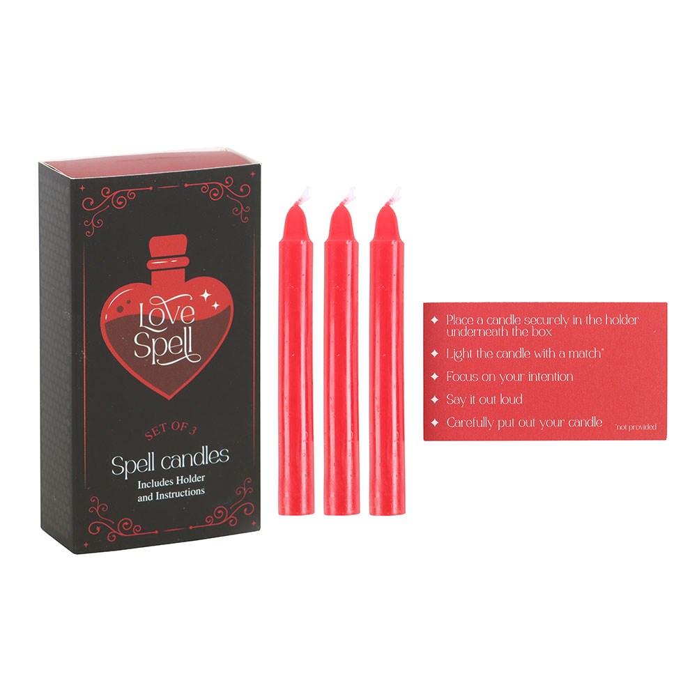 Love spell kaarsen black edition