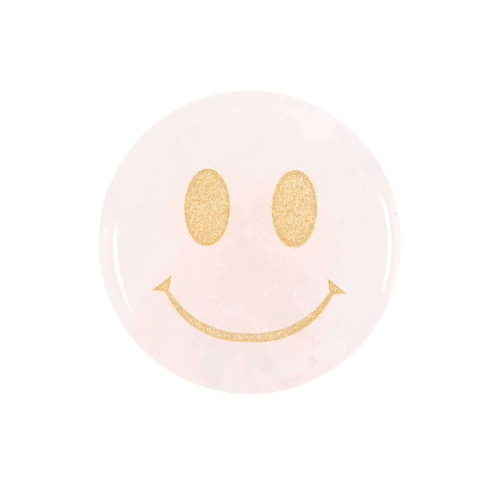 You are loved rozenkwarts happy face edelsteen
