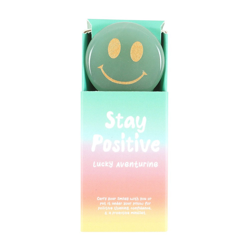 Stay positive aventurijn happy face edelsteen