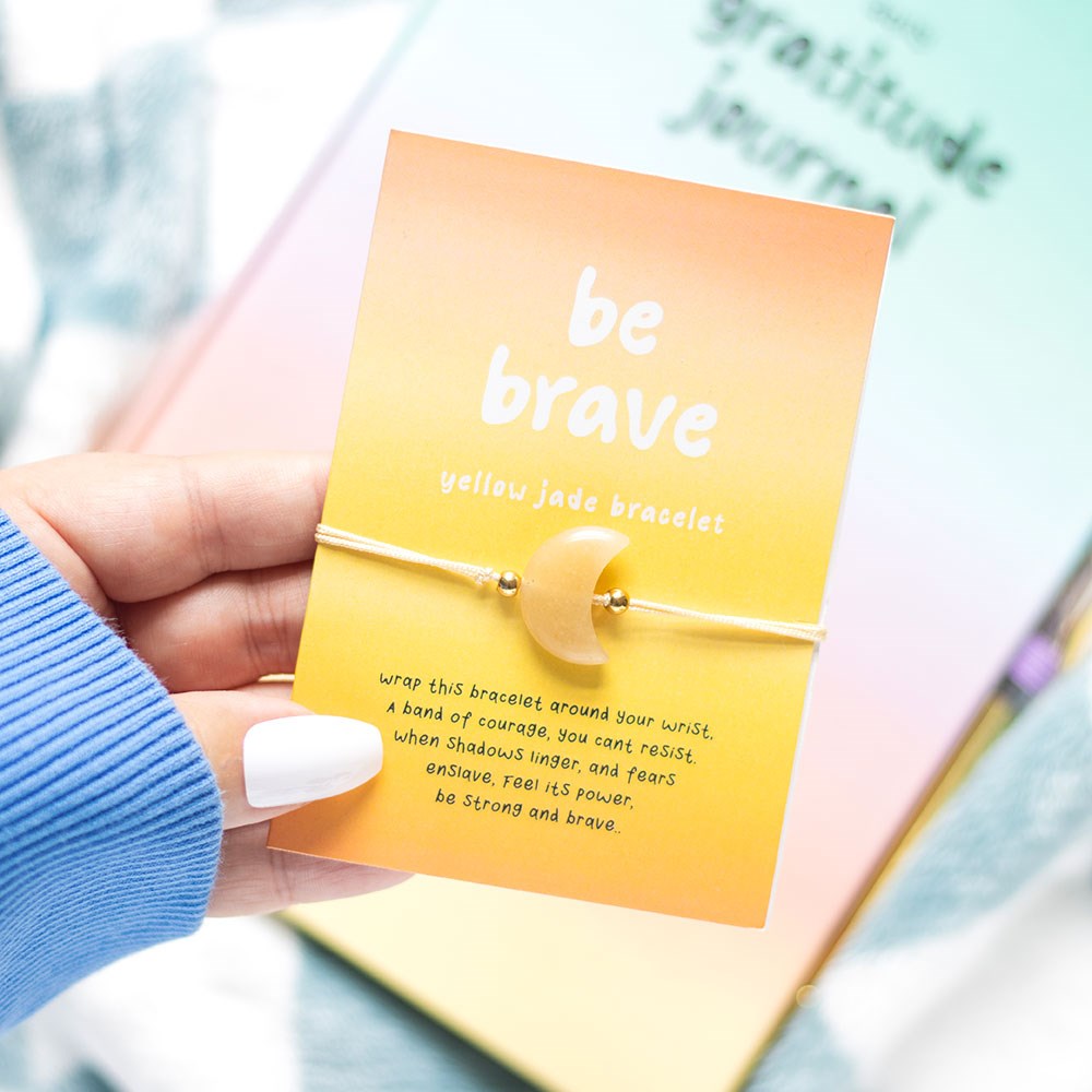 Be brave gele jade maan armband