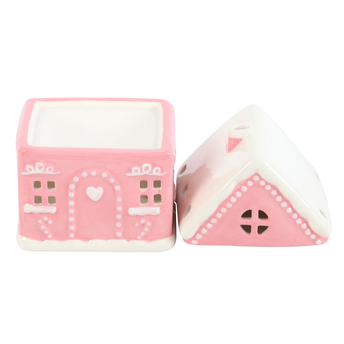 Roze gemberkoek kerst huis brander