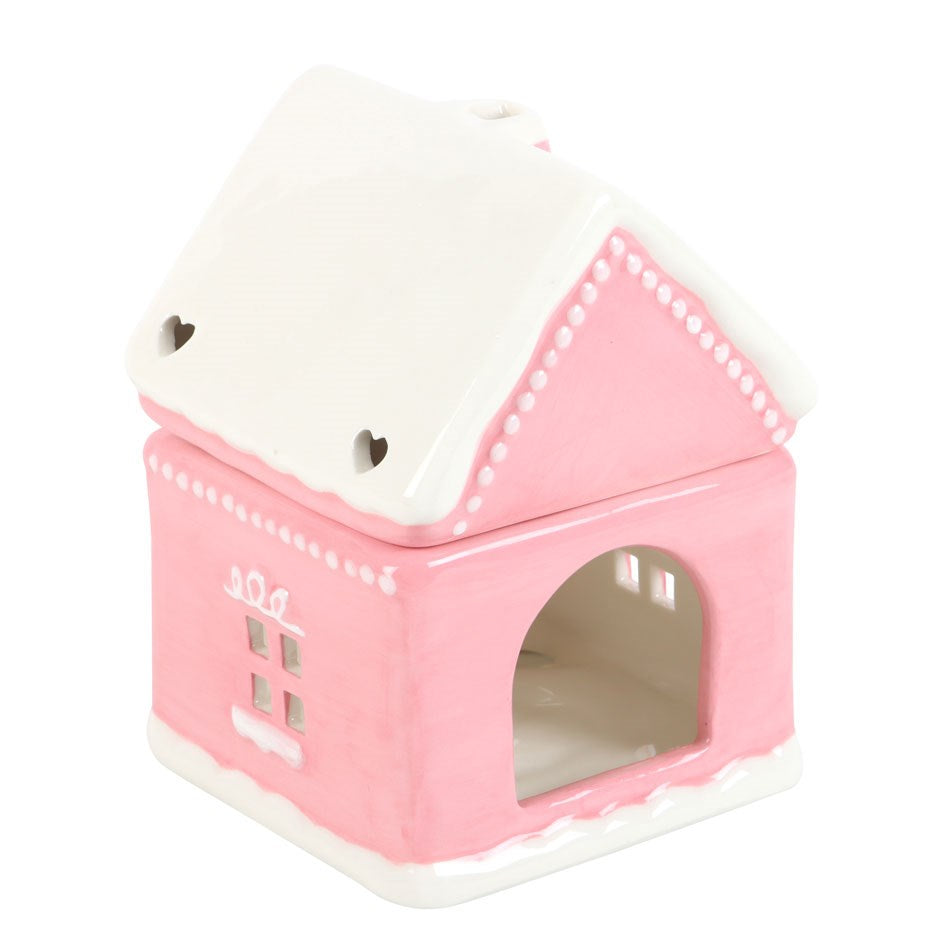 Roze gemberkoek kerst huis brander