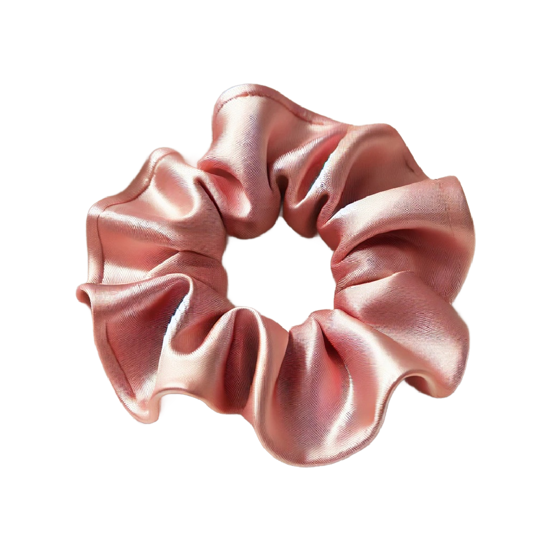 Vintage pink satijn scrunchie