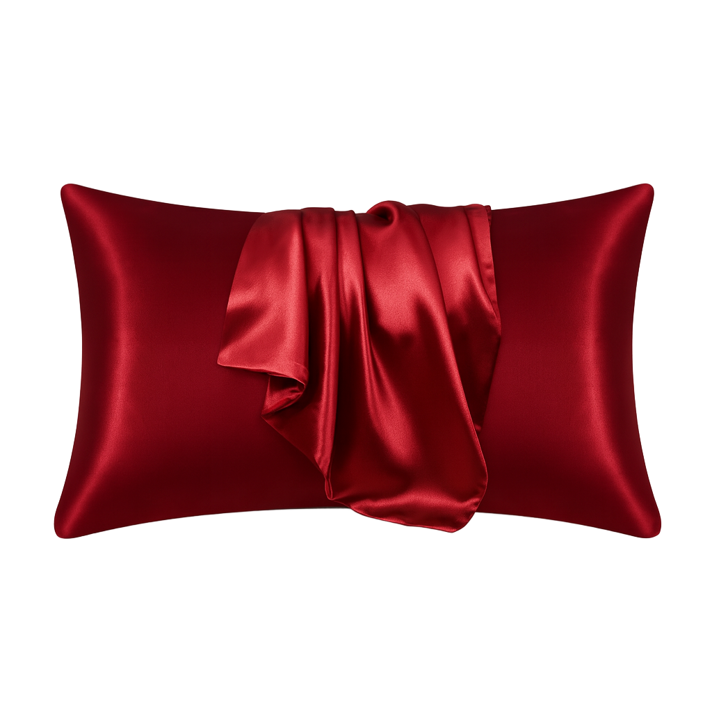 Bordeaux rood satijnen kussensloop