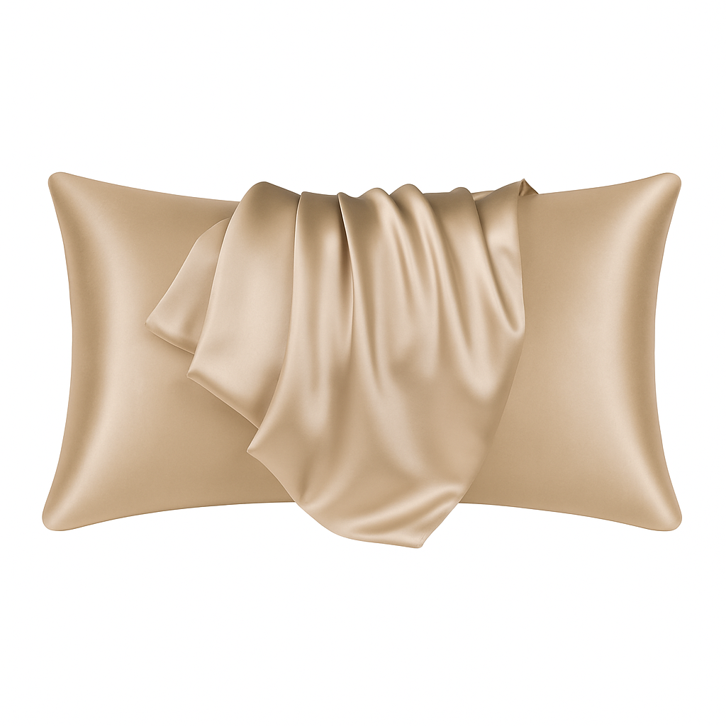 Champagne satijn kussensloop
