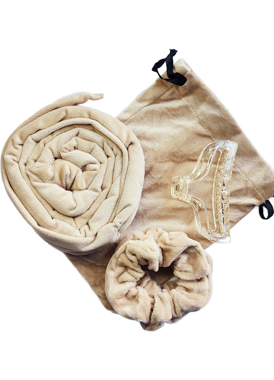 Kroonvlecht heatless curls beige