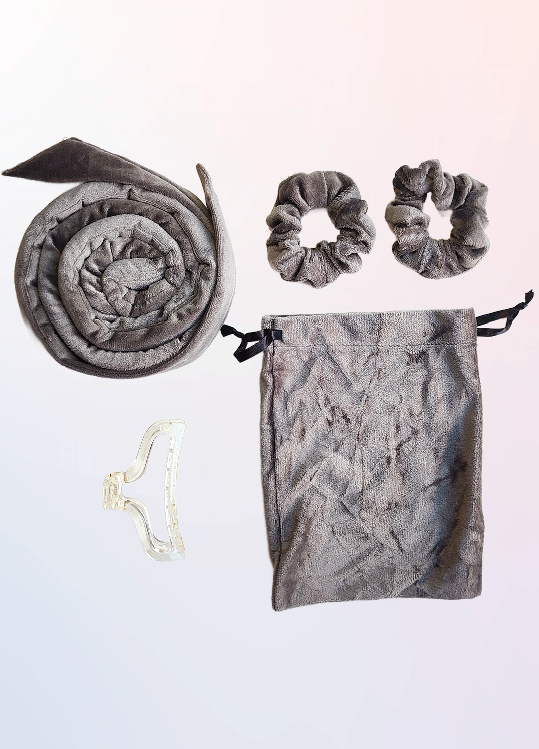 Kroonvlecht heatless curls grijs