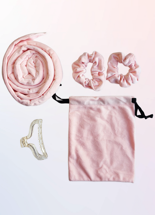 Kroonvlecht heatless curls roze