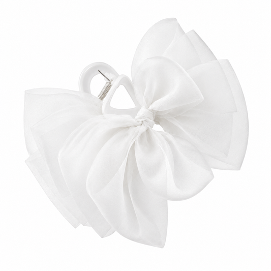 Organza bow clip wit
