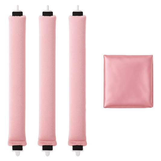Blow-out heatless curls roze