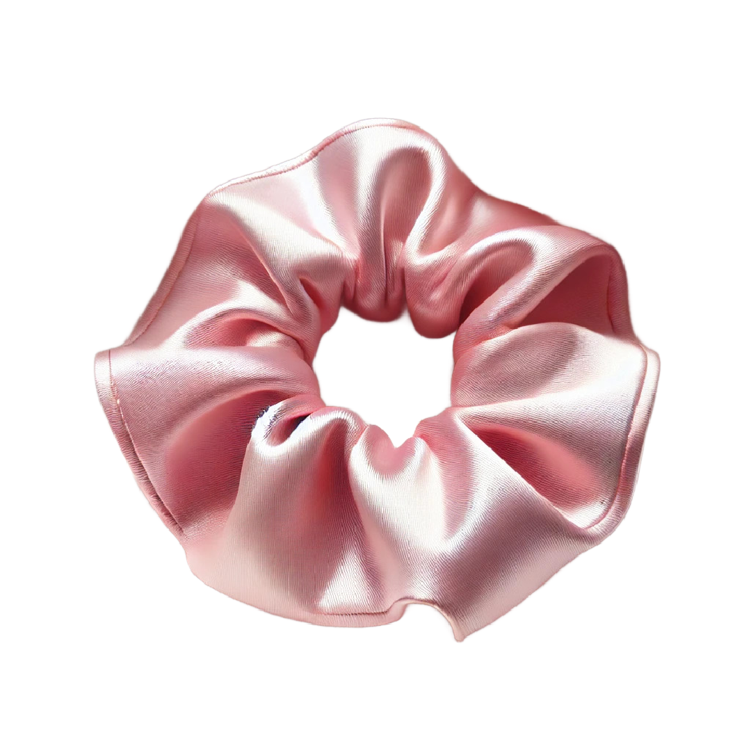 Roze satijn scrunchie
