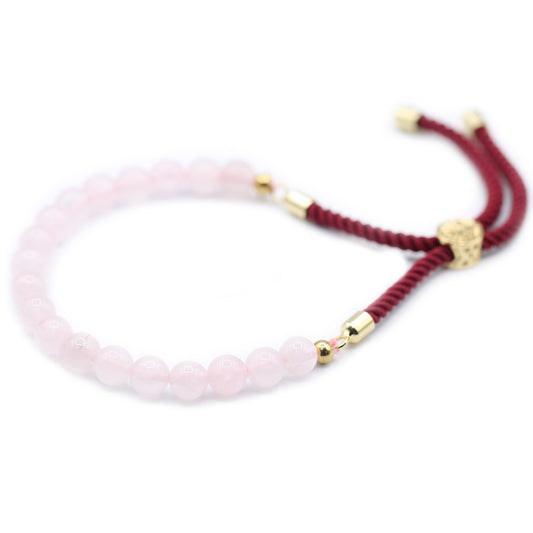 Rozenkwarts touw armband