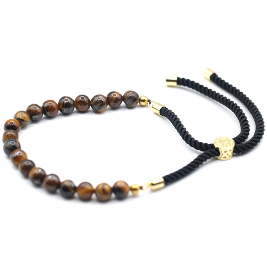 Tijgeroog touw armband