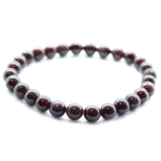 Bloed granaat powerbead armband