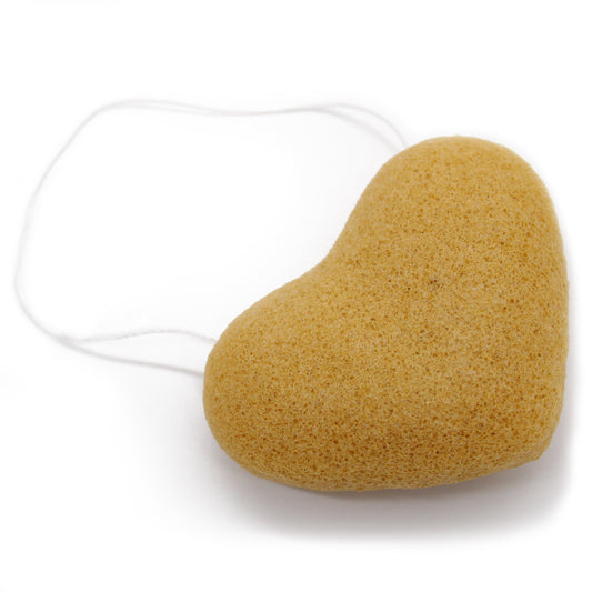 Geel hart konjac spons