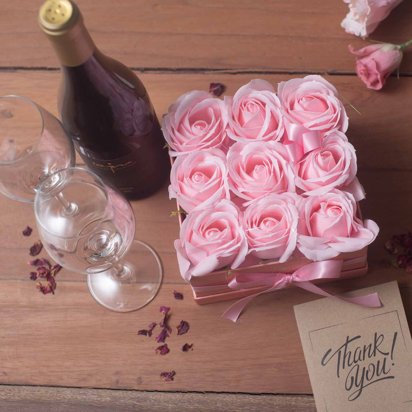 Roze zeeprozen cadeau box