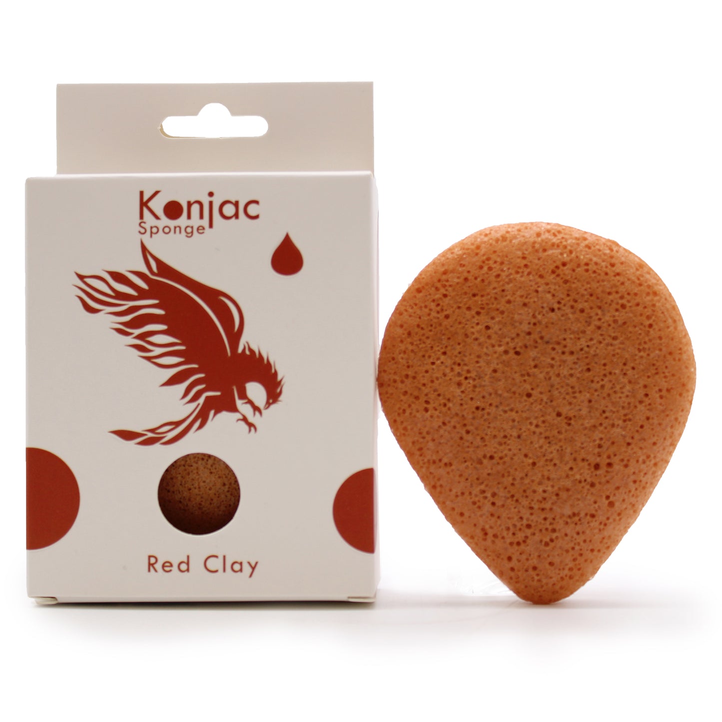 Rode klei konjac spons