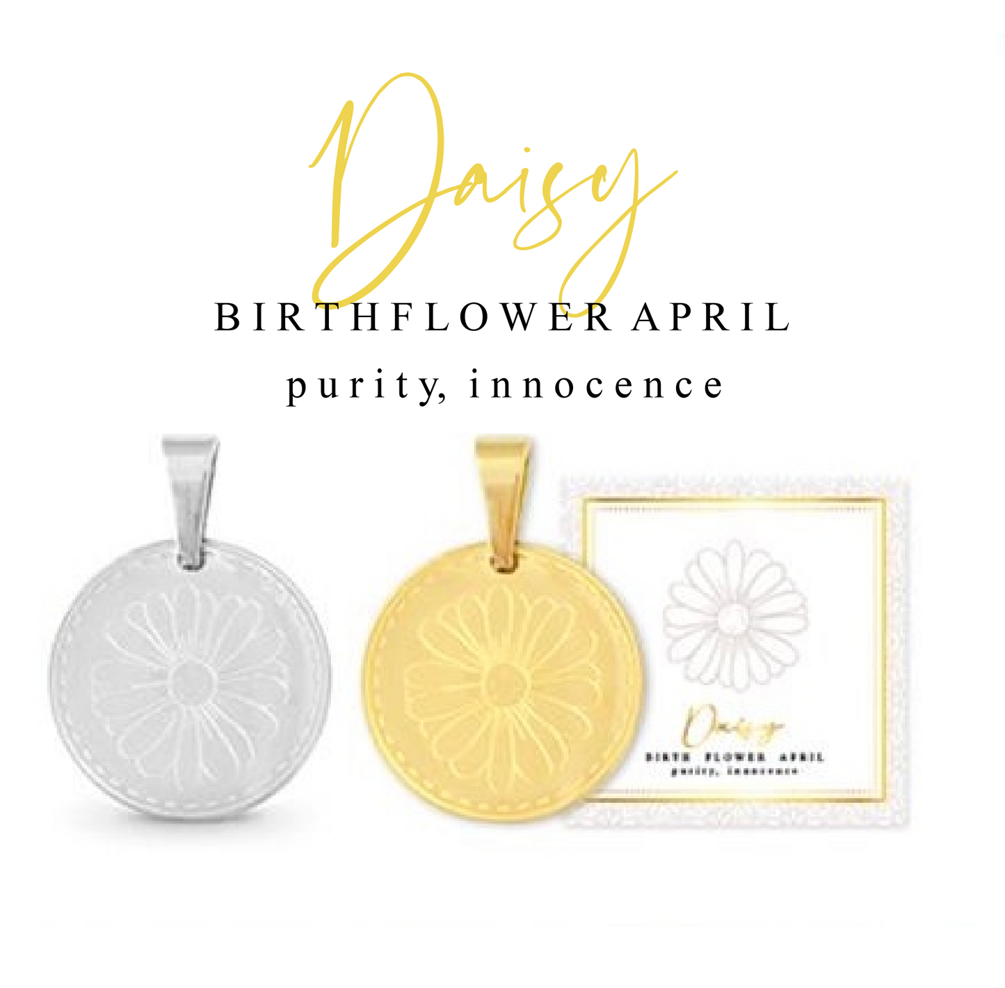 Ketting birthflower madelief april