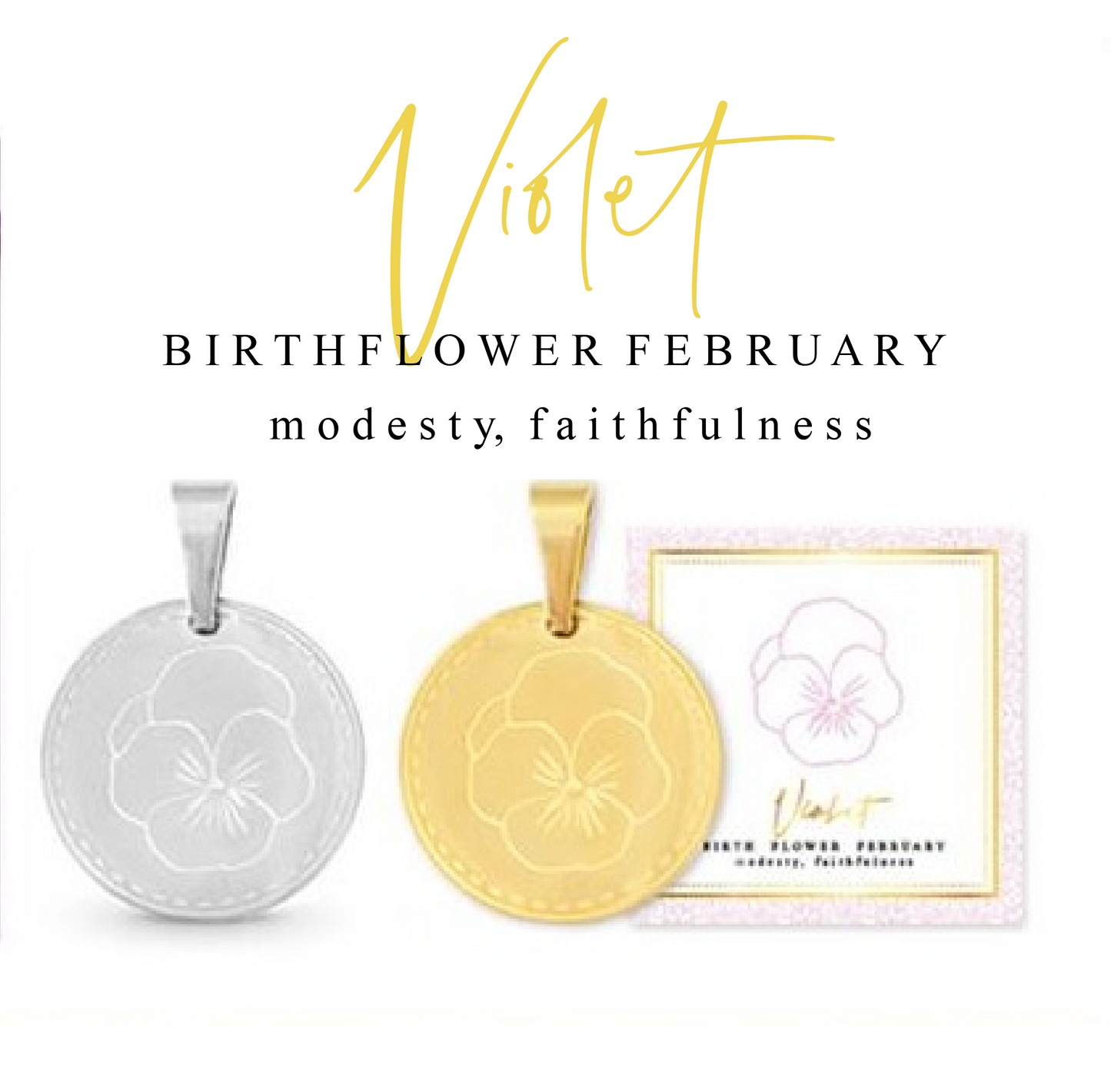 Ketting birthflower viooltje februari