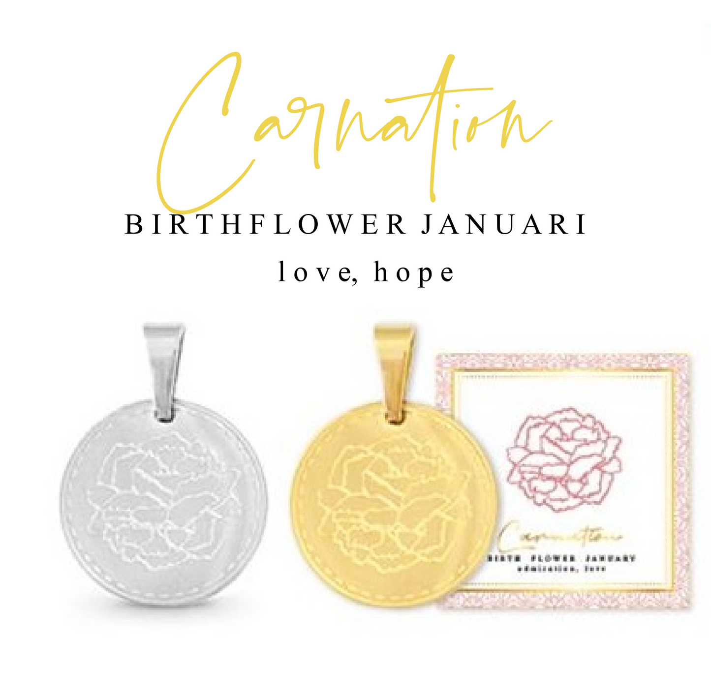 Ketting birthflower anjer januari