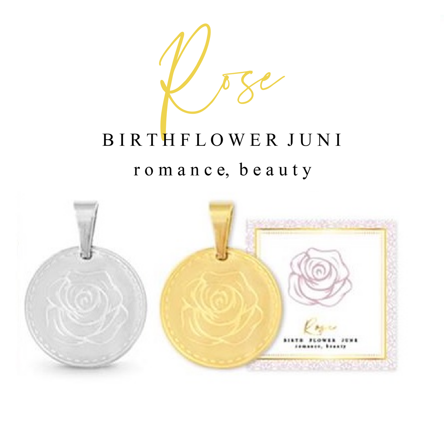 Ketting birthflower roos juni
