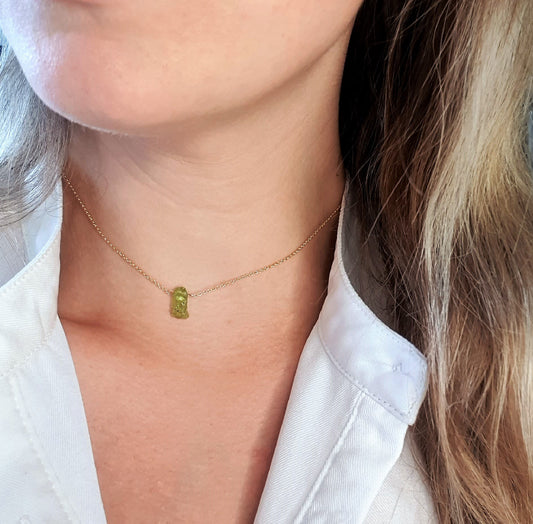Peridoot brok ketting