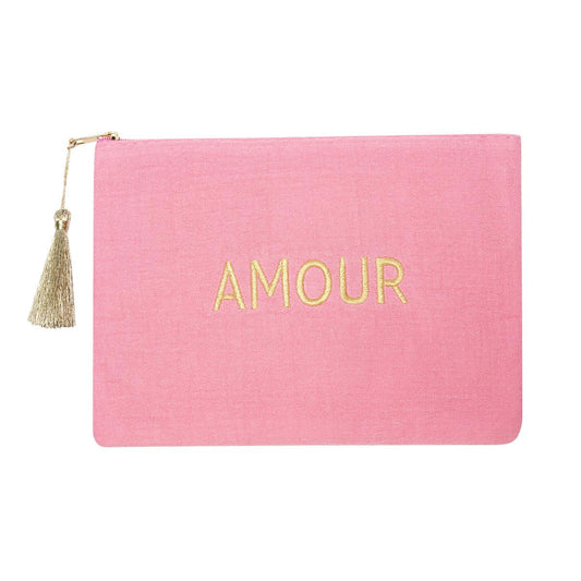 Amour makeup tasje roze