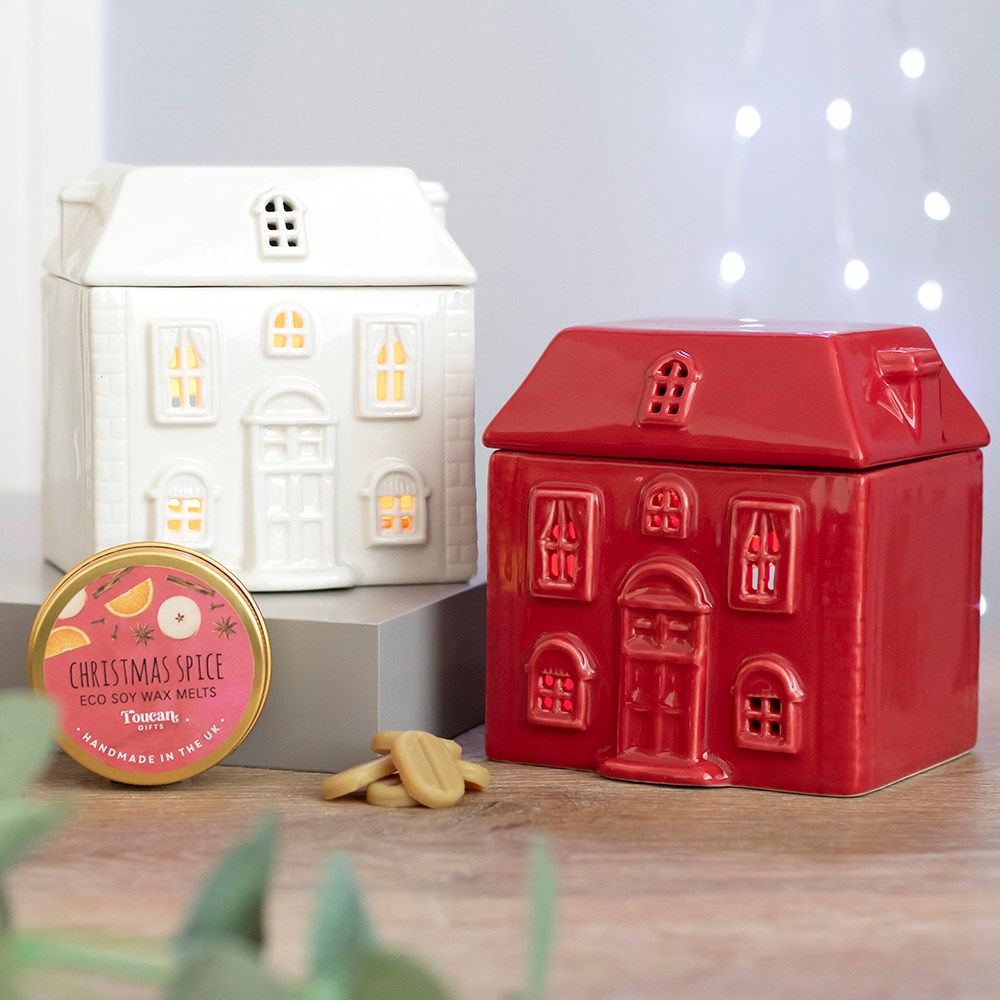 Wit kerst huis brander
