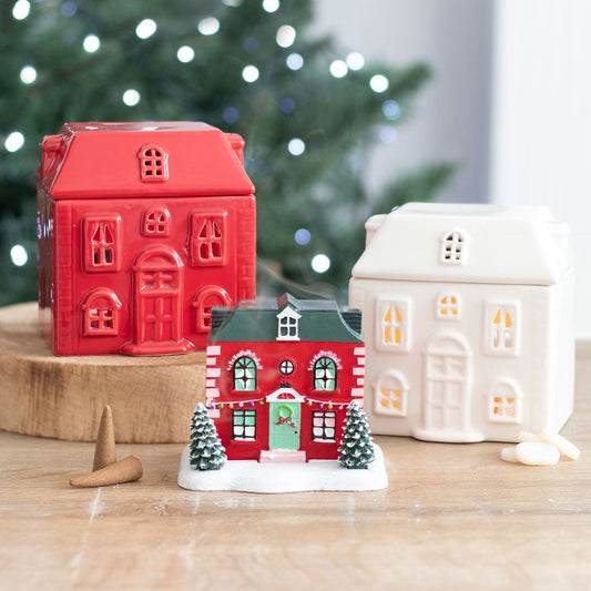 Rood kerst huis brander