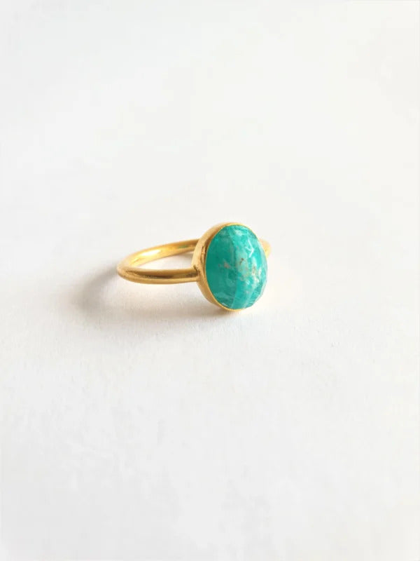 Amazoniet ring ovaal