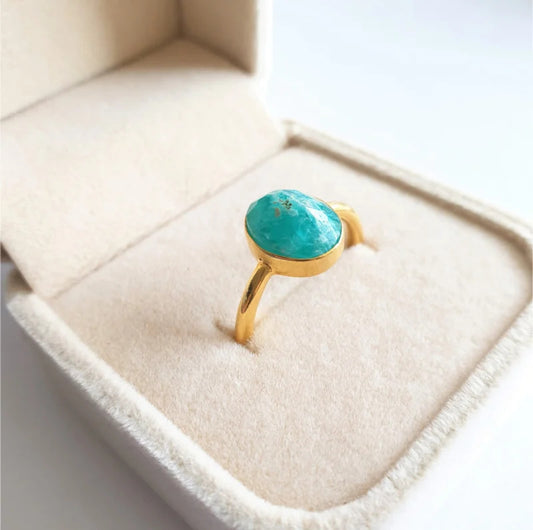 Amazoniet ring ovaal