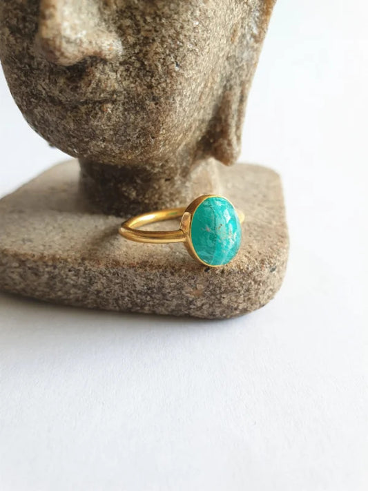 Amazoniet ring ovaal