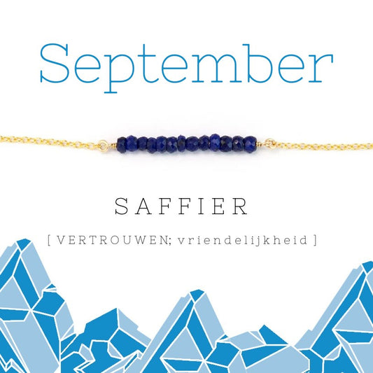 September birthstone ketting saffier