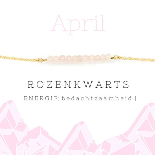April birthstone ketting rozenkwarts