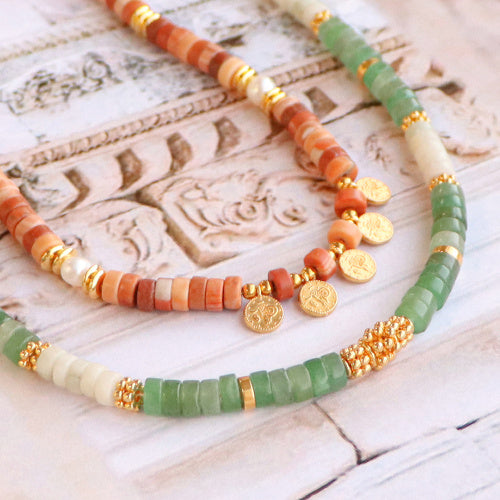 Rode kwarts ketting (choker)