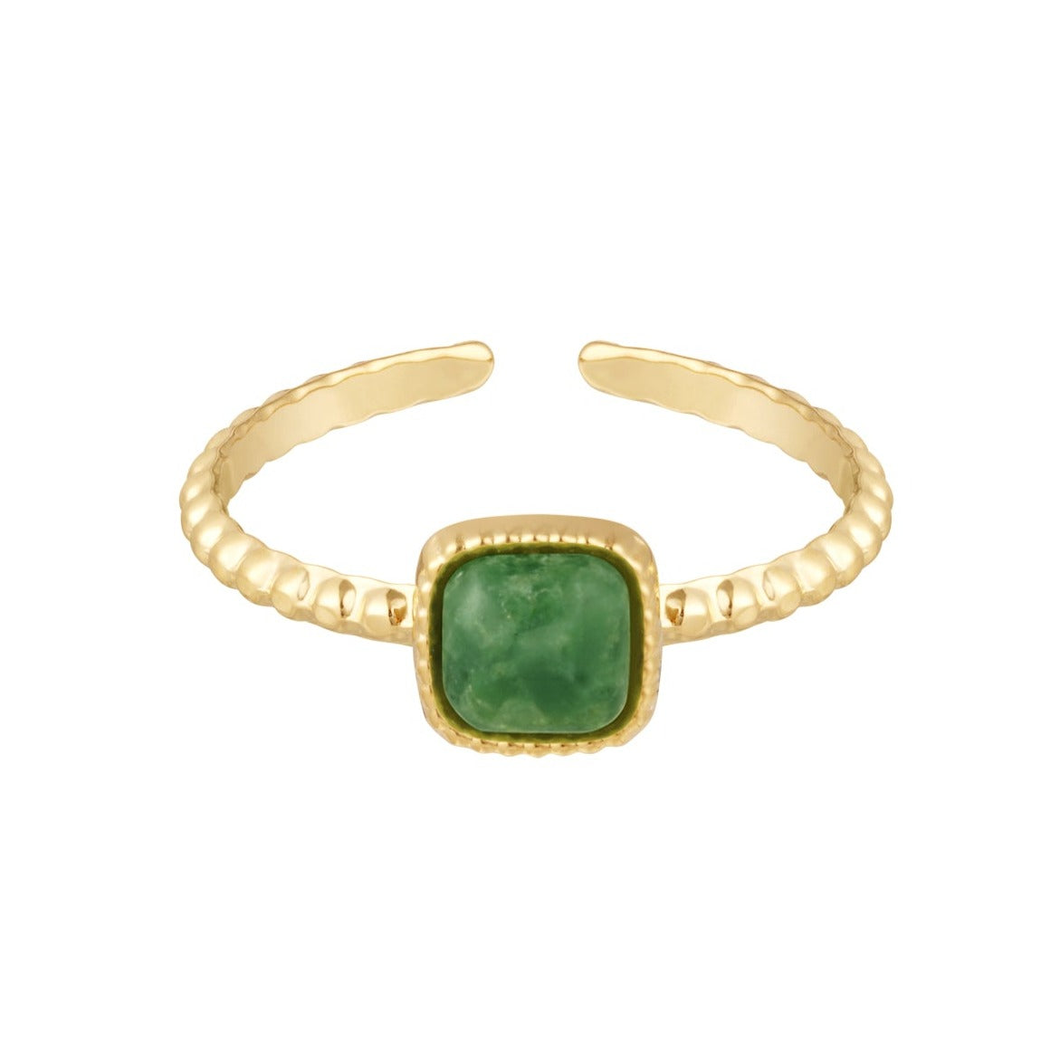 Demeter ring - Groen agaat ring goud