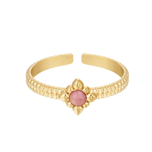Hera ring - Roze agaat ring goud