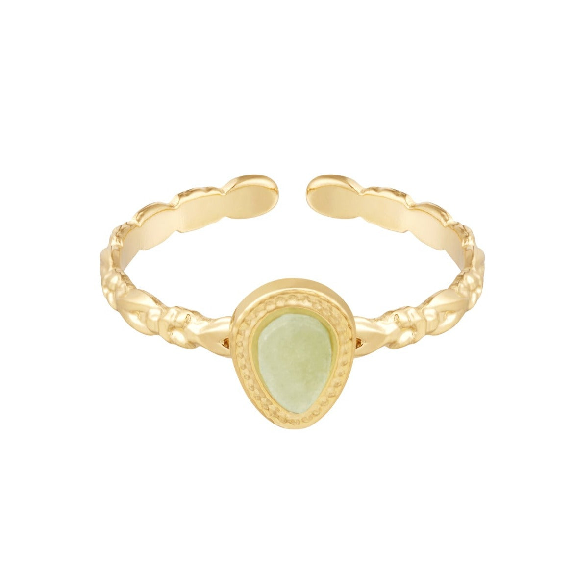 Artemis ring - Groen agaat ring goud