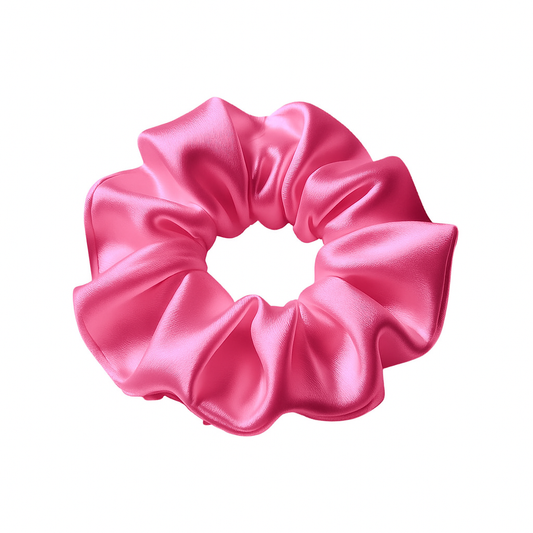Fel roze satijn scrunchie