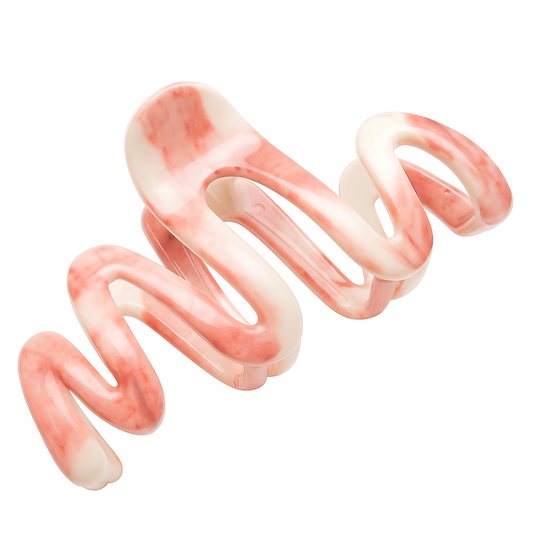 Wavy haarclip peach